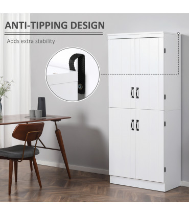 4-Door Kitchen Cabinet, ShelvesWhite