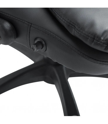 Executive Office Chair with Massage and Heat PU Leather Reclining Chair, Black