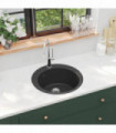 Granite Kitchen Sink Single Basin Round Black