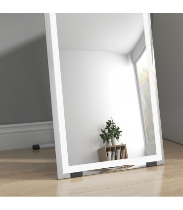 LED Lighted Full Length Mirror Dimmable Body Mirror White 40W x 2.9D x 150Hcm