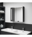 LED Bathroom Mirror Cabinet Shining Black 62x14x60 cm