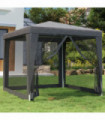 Party Tent with 4 Mesh Sidewalls Anthracite 2.5x2.5 m HDPE