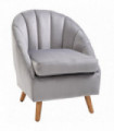 Velvet Fabric Single Sofa Dining Chair Solid Wood Leg For Home Upholstered