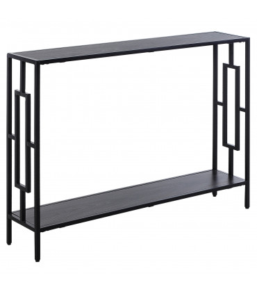 Console Table  2 Shelves MDF Steel Frame in Art Deco Square Style 76x106cm