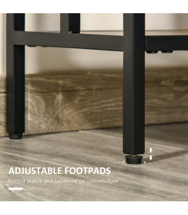 Industrial Console Table Desk with Metal Frame Rustic Brown Black