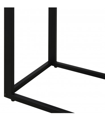 Steel Frame C-Shaped Side Table Brown