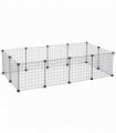 DIY Pet Playpen Metal Wire Fence 12-Panel Guinea Pig Small Animals Cage Black