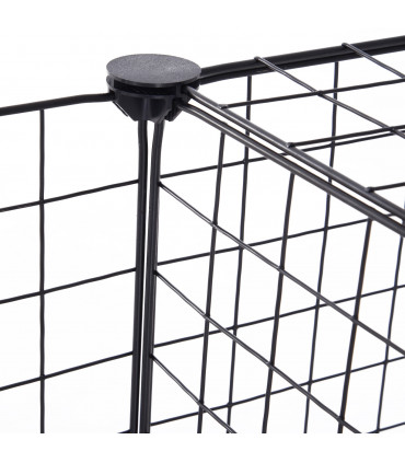 DIY Pet Playpen Metal Wire Fence 12-Panel Guinea Pig Small Animals Cage Black