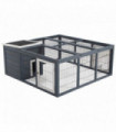 Rabbit Run Small Animal Hutch Guinea Pig House with Openable Main House & Roof