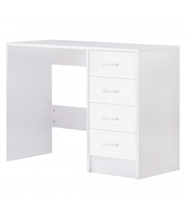 High Gloss 4 Drawers Table Vanity Dressing Drawer Computer PC Study White