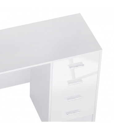 High Gloss 4 Drawers Table Vanity Dressing Drawer Computer PC Study White