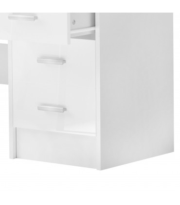 High Gloss 4 Drawers Table Vanity Dressing Drawer Computer PC Study White