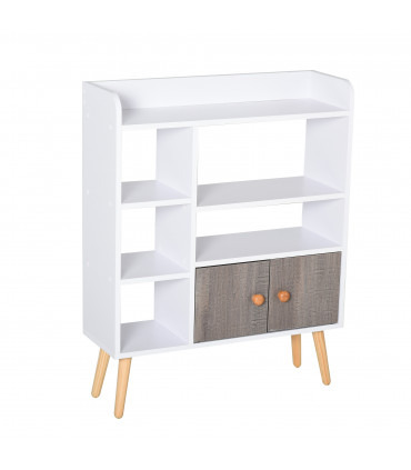Particle Board Multi-Compartment Shelving Unit White/Brown