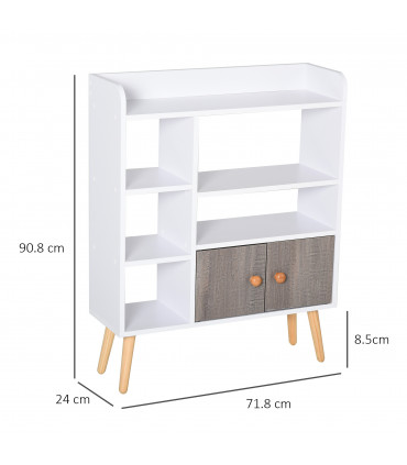 Particle Board Multi-Compartment Shelving Unit White/Brown