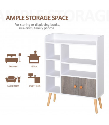 Particle Board Multi-Compartment Shelving Unit White/Brown