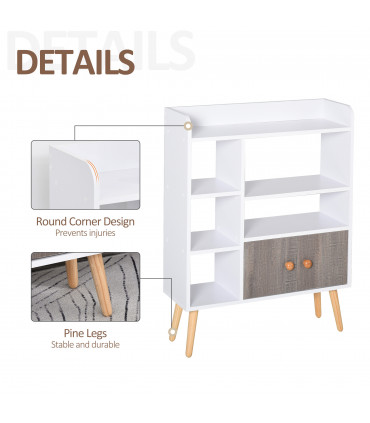 Particle Board Multi-Compartment Shelving Unit White/Brown