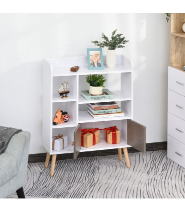 Particle Board Multi-Compartment Shelving Unit White/Brown