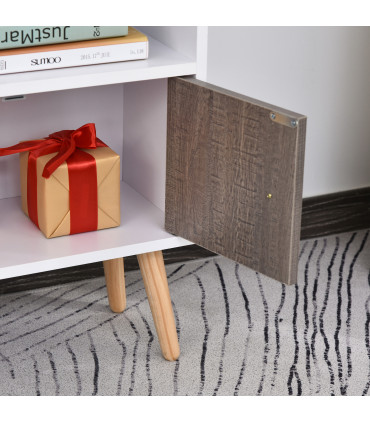 Particle Board Multi-Compartment Shelving Unit White/Brown