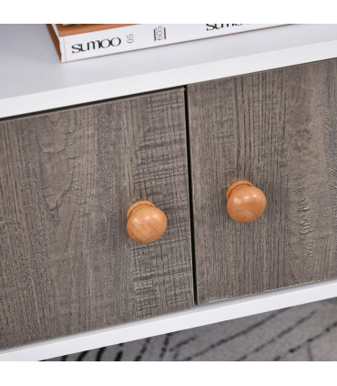 Particle Board Multi-Compartment Shelving Unit White/Brown