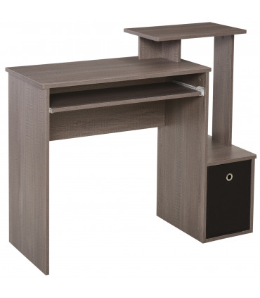 Computer Desk with Sliding Keyboard Tray Storage Drawer Shelf  Grey