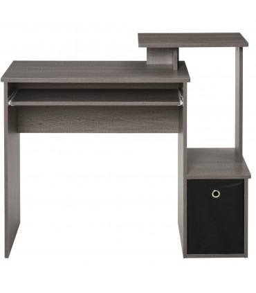 Computer Desk with Sliding Keyboard Tray Storage Drawer Shelf  Grey