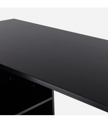 L Shape Computer Desk Workstation Home Office Drawer Shelf File Cabinet-Black