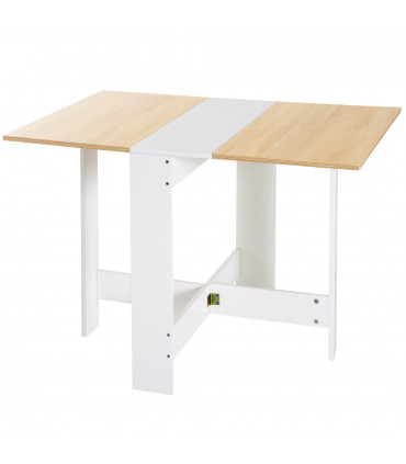Drop Leaf Table Folding Dining Space Saving-Oak White Colour
