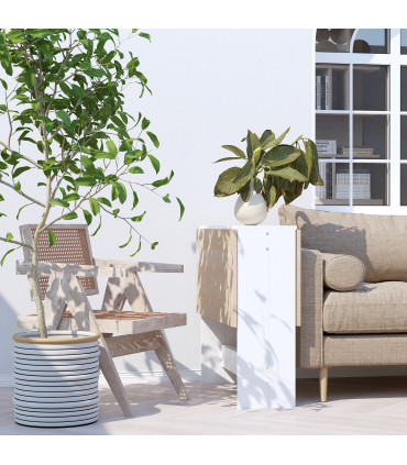 Drop Leaf Table Folding Dining Space Saving-Oak White Colour