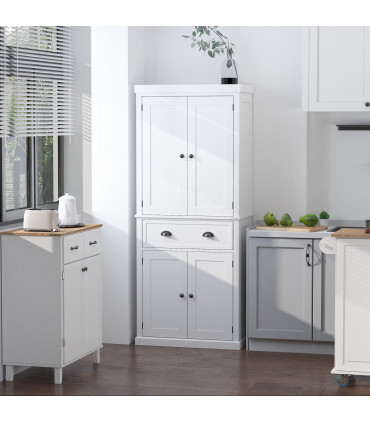 MDF Colonial Freestanding Kitchen Pantry Cabinet White