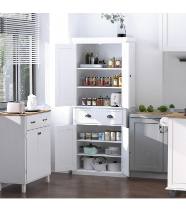 MDF Colonial Freestanding Kitchen Pantry Cabinet White