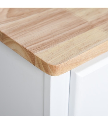 Kitchen Cupboard, Framed Glass Doors, 2 Drawers, Microwave Counter, White