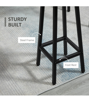 6-Piece Bar Table Set, 2 Breakfast Tables with 4 Stools,Grey