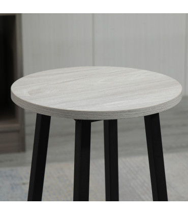 6-Piece Bar Table Set, 2 Breakfast Tables with 4 Stools,Grey