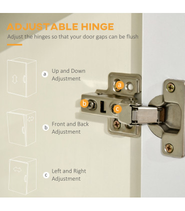 Kitchen Cupboard, Storage Cabinet with Shelves and Drawer, 166cm, White