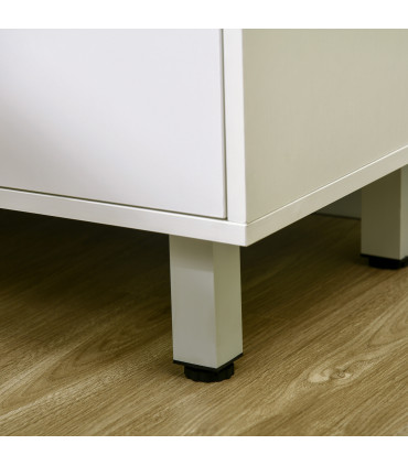 Kitchen Cupboard, Storage Cabinet with Shelves and Drawer, 166cm, White