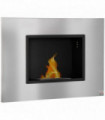 Wall Mounted Ethanol Fireplace Stainless Steel 1.5L Tank 3h Burning Time Silver