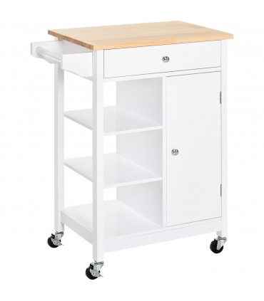 MDF Kitchen Storage Trolley White