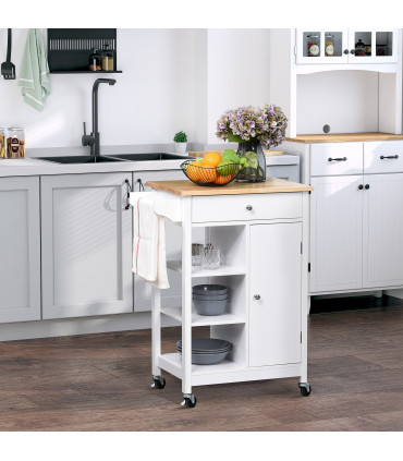 MDF Kitchen Storage Trolley White