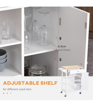 MDF Kitchen Storage Trolley White