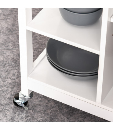 MDF Kitchen Storage Trolley White