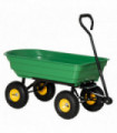 75L Garden Cart Heavy Duty 4 Wheel TWheelbarrow Green 75L