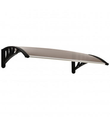 75 L x 120 W x 23 H cm Brown Polycarbonate Curved Awning w/ Black Bracket