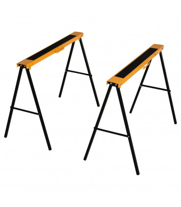 Steel Non-Slip 2-Peice Saw Horse Black/Yellow
