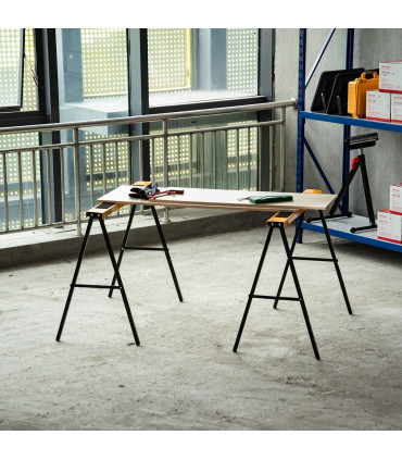 Steel Non-Slip 2-Peice Saw Horse Black/Yellow