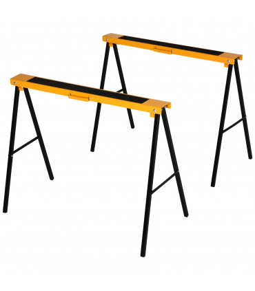 Steel Non-Slip 2-Peice Saw Horse Black/Yellow