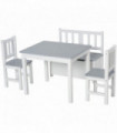 4-Piece Set Kids Wood Table Chair Bench Storage Function for 3 Years+ HOMCOM