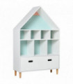 Kids Bookshelf Chest w/ Drawer Cubes Baby Toy Wood Organizer White