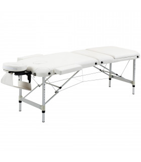 HOMCOM Folding PVC Leather Massage Table Aluminium Frame w/Headrest