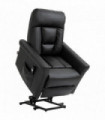 Power Lift Chair, PU Leather Electric Recliner with Side Pocket, Black HOMCOM