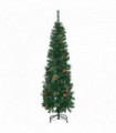 5.5FT Artificial Slim Christmas Tree Holiday Home Decor with Pine Cones HOMCOM
